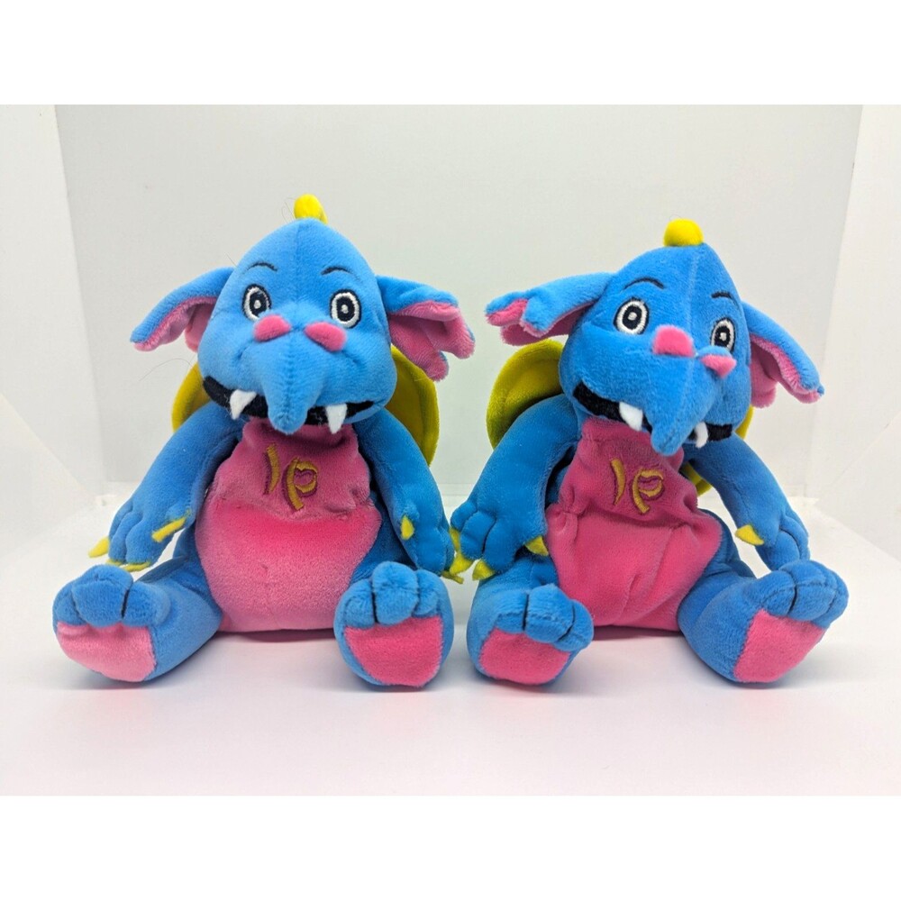 2 Vintage Imperial Palace Ippy Official Casino Mascot Plush Stuffed Lucky Dragon